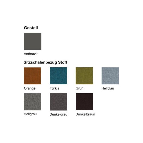 Konferenzssessel, auf 4 Rollen Gestell in Anthrazit, Stoff: Dunkelgrau