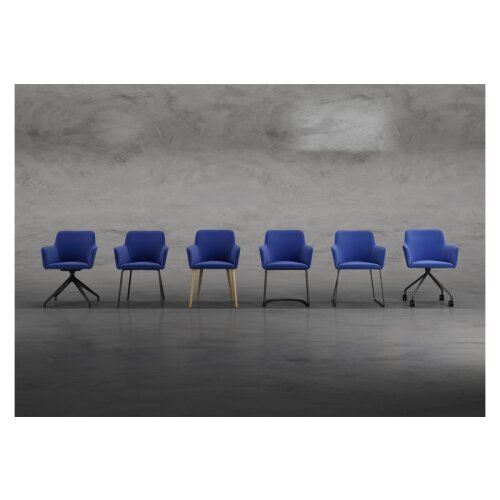 Konferenzssessel, auf 4 Rollen Gestell in Anthrazit, Stoff: Dunkelgrau