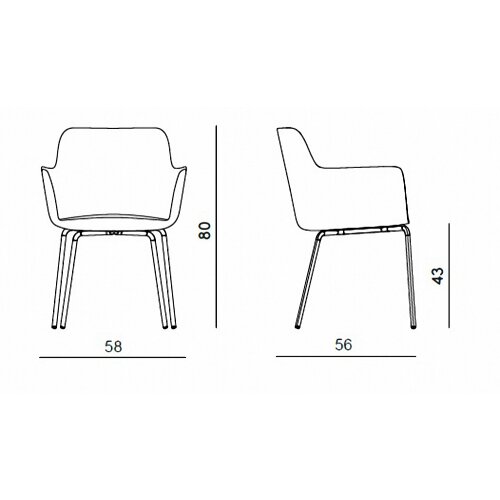 Loungestuhl mit 4-Fuss Gestell verchromt