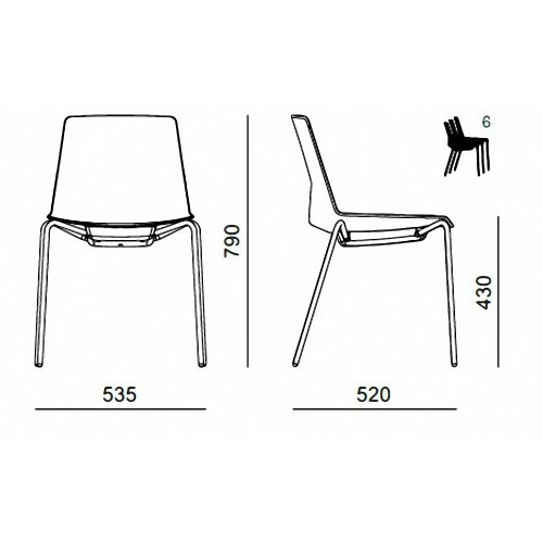 Besucherstuhl, Vierfussgestell: Chrom, Kunststoffschale: Dunkelgrau, Sitz: Kunstleder Schwarz