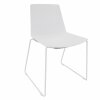 Besucherstuhl, Kufengestell: Weiss, Kunststoffschale: Weiss, Polsterung: ohne Polster
