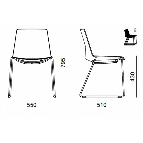 Besucherstuhl, Kufengestell: Weiss, Kunststoffschale: Weiss, Polsterung: Kunstleder Schwarz