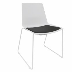 Besucherstuhl, Kufengestell: Weiss, Kunststoffschale:...