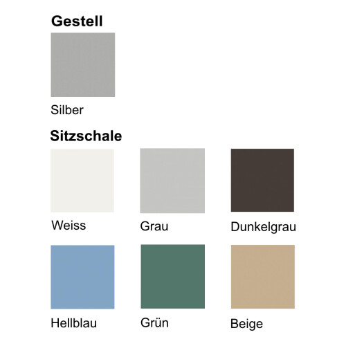 Traversensitzbank Gestell silber 4 Sitze in Grau