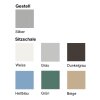 Traversensitzbank Gestell silber 4 Sitze in Beige