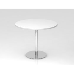 Besprechungstisch rund Ø 100 cm Weiss/Chrom