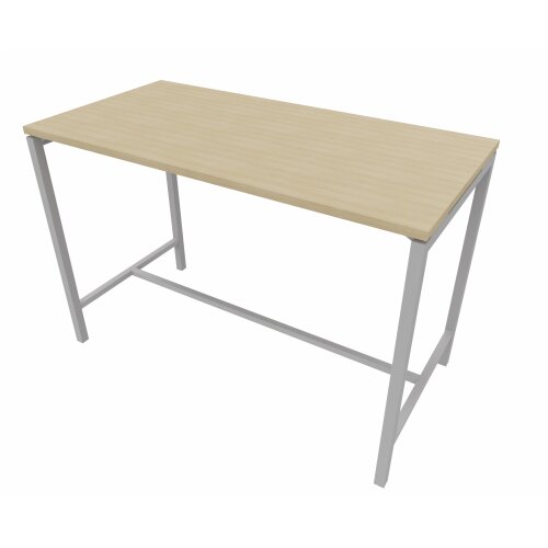 Besprechungstisch auf Stehhöhe,  Gestell:Silber DekorEiche Hell Breite 180 cm