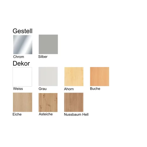 Konferenztisch 220 cm mit Säulenfuß Nussbaum hell/Chrom