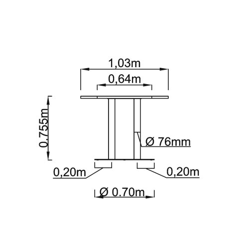 Konferenztisch 220 cm mit Säulenfuß Nussbaum hell/Chrom