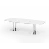 Konferenztischmit Säulenfüssen 280 cm Weiss/Chrom