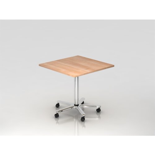 Säulenhubtisch rechteckig 80 x 80 cm Grau/Chrom