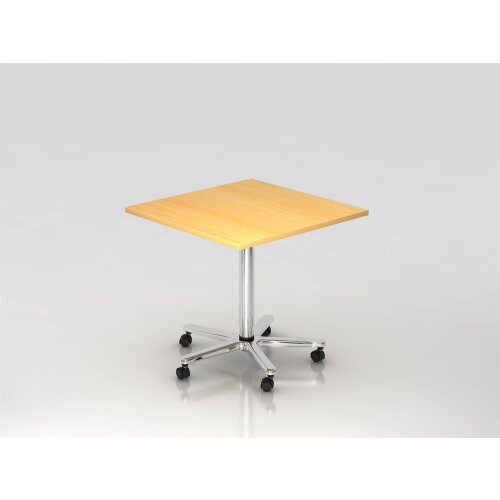 Säulenhubtisch rechteckig 80 x 80 cm Grau/Chrom