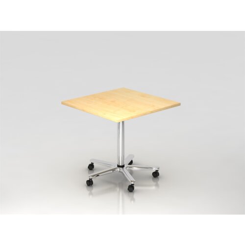 Säulenhubtisch rechteckig 80 x 80 cm Grau/Chrom