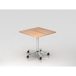 Säulenhubtisch rechteckig 80 x 80 cm Grau/Chrom