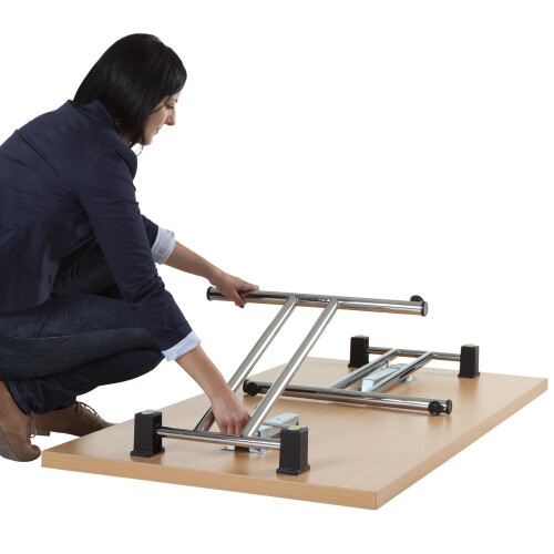 Klapptisch mit 3,8 cm starker Platte 160x80cm Buche/Chrom