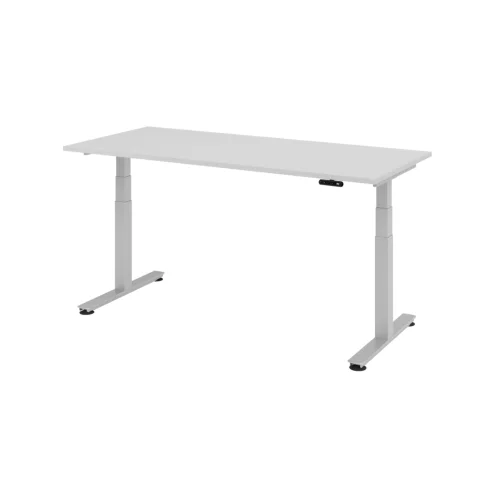 Elektrisch höhenverstellbarer Schreibtisch mit Memoryschalter 180x80 cm Grau/Silber
