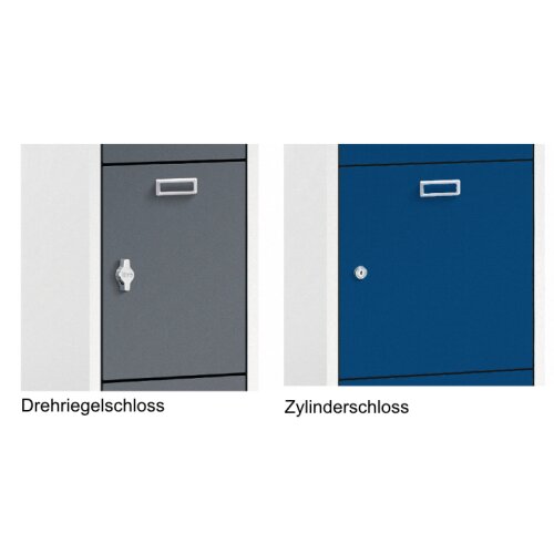 Personalgarderobe 10 Fächer Abteilbreite 300 mm, Korpus: Anthrazitgrau, Front: Anthrazitgrau, Schliessung: Drehriegel
