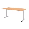 Elektrisch höhenverstellbarer Schreibtisch mit Memoryschalter 200x100 cm Buche/Silber