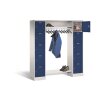 Personalgarderobe 10 Fächer Abteilbreite 400 mm, Korpus: Anthrazitgrau, Front: Tiefschwarz, Schliessung: Drehriegel