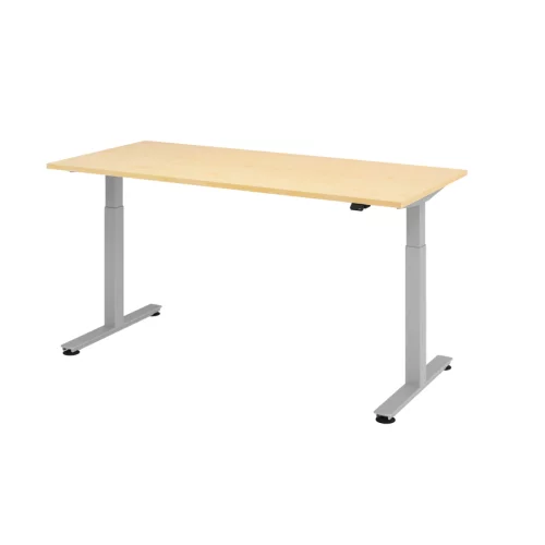 Elektrisch höhenverstellbarer Schreibtisch Eco 180x80 cm Ahorn/Silber