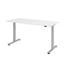 Elektrisch höhenverstellbarer Schreibtisch Eco 180x80 cm Weiss/Silber