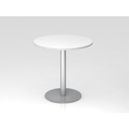 Besprechungstisch rund Ø 80 cm Weiss/Silber