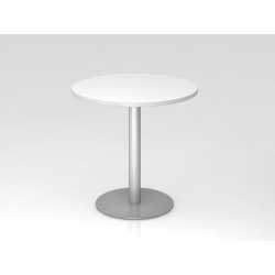 Besprechungstisch rund Ø 80 cm Weiss/Silber