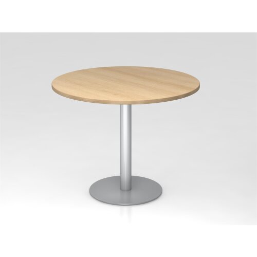 Besprechungstisch rund Ø 100 cm Eiche/Silber