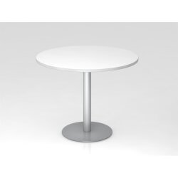 Besprechungstisch rund Ø 100 cm Weiss/Silber