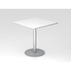 Besprechungstisch rechteckig 80x80 cm Weiss/Silber