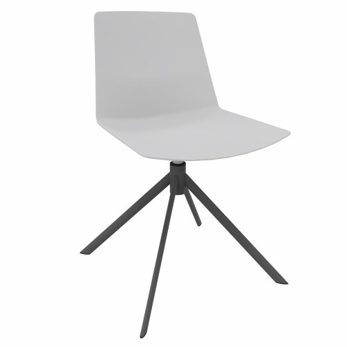 Besucherstuhl,  4-Fußdesigngestell: Anthrazit , Kunststoffschale: Grau, Polsterung: ohne Polster