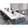 Akkustik Tischtrennwand Stoffbezug Rot Alurahmen Anthrazit Höhe 54 cm Breite 120 cm