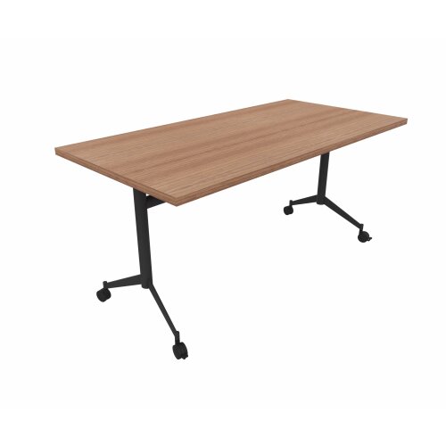 Klapptisch auf Rollen Serie Trend Tiefe 80cm  Dekor Nuss Canaletto Gestell Anthrazit Breite 180