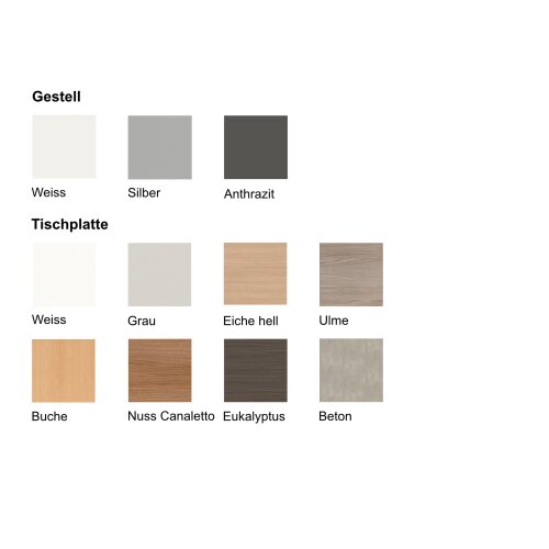 Klapptisch auf Rollen Serie Trend Tiefe 70cm  Dekor Eukalyptus Gestell Anthrazit Breite 160