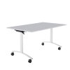 Klapptisch auf Rollen Serie Pro Tiefe 80cm  Dekor Ahorn Gestell Silber Breite 120