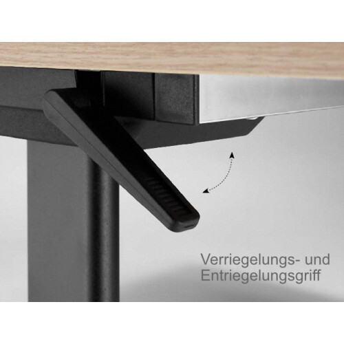 Klapptisch auf Rollen Serie Pro Tiefe 80cm  Dekor Buche Gestell Schwarz Breite 120