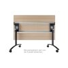 Klapptisch auf Rollen Serie Pro Tiefe 80cm  Dekor Buche Gestell Schwarz Breite 120