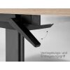Klapptisch auf Rollen Serie Pro Tiefe 80cm  Dekor Buche Gestell Schwarz Breite 120