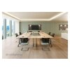 Klapptisch auf Rollen Serie Pro Tiefe 80cm  Dekor Buche Gestell Schwarz Breite 120