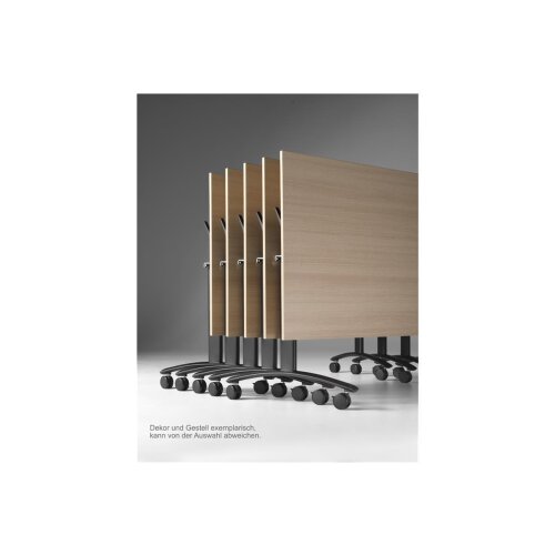 Klapptisch auf Rollen Serie Pro Tiefe 80cm  Dekor Weiss Gestell Weiss Breite 160