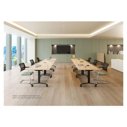 Klapptisch auf Rollen Serie Pro Tiefe 80cm  Dekor Weiss Gestell Weiss Breite 160