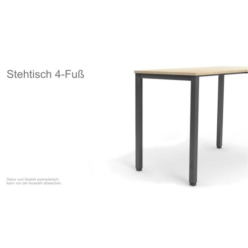 Stehtisch 4- Fuss Breite 120 cm Dekor Lichtgrau Gestell Anthrazit