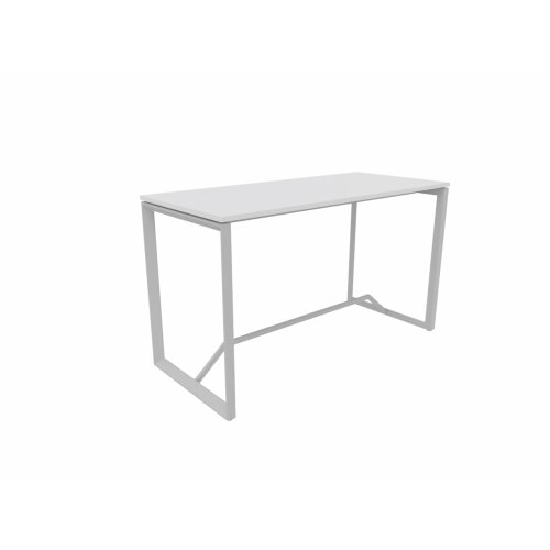 Stehtisch Design  Breite 180 cm Dekor Weiss Gestell Silber