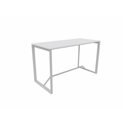 Stehtisch Design  Breite 180 cm Dekor Weiss Gestell Silber