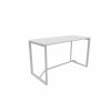 Stehtisch Design  Breite 180 cm Dekor Weiss Gestell Silber