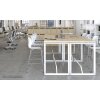 Stehtisch Design  Breite 160 cm Dekor Eiche Rustikal 3 Gestell Weiss