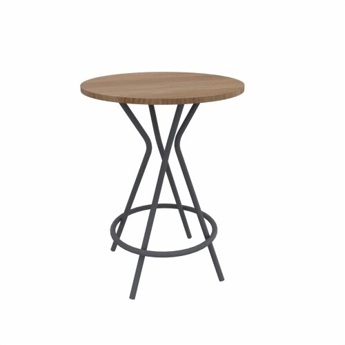 Stehtisch rund Durchmesser:  100 cm Dekor Akazie Dunkel Gestell Anthrazit