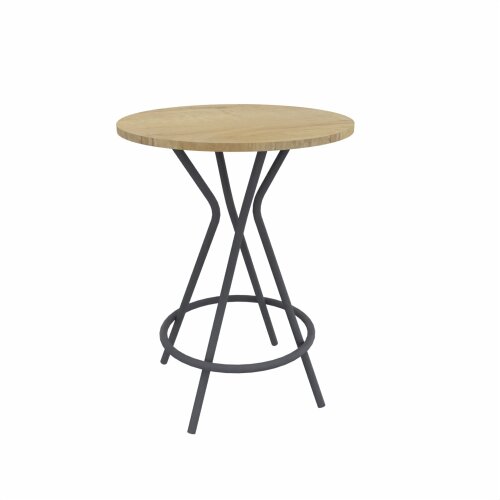 Stehtisch rund Durchmesser:  80 cm Dekor Eiche Rustikal 3 Gestell Anthrazit