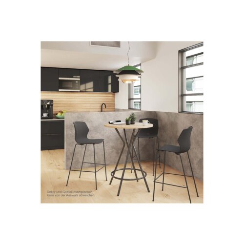 Stehtisch rund Durchmesser:  80 cm Dekor Eiche Rustikal 3 Gestell Anthrazit