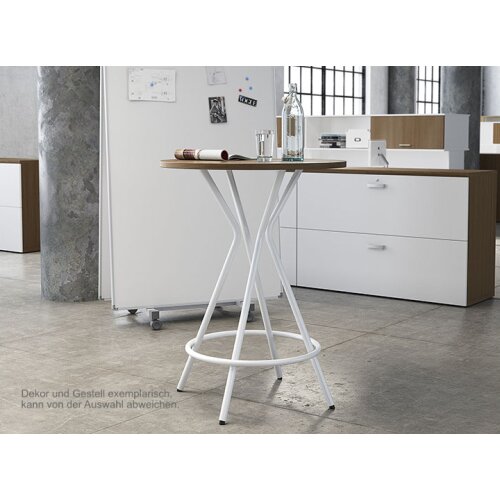 Stehtisch rund Durchmesser:  80 cm Dekor Eiche Rustikal 3 Gestell Anthrazit